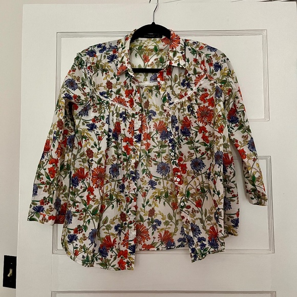 Zara floral button-down top, size small - Picture 1 of 4